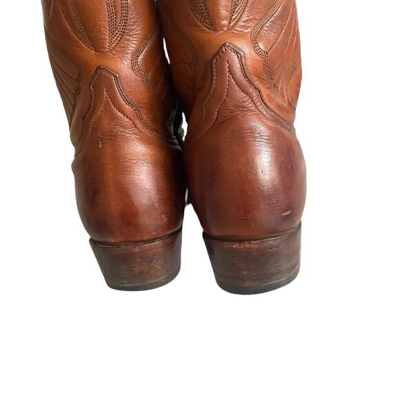 TOM HOUSTON Vintage Brown Leather Western Cowboy Boots 7 - Picture 9 of 13